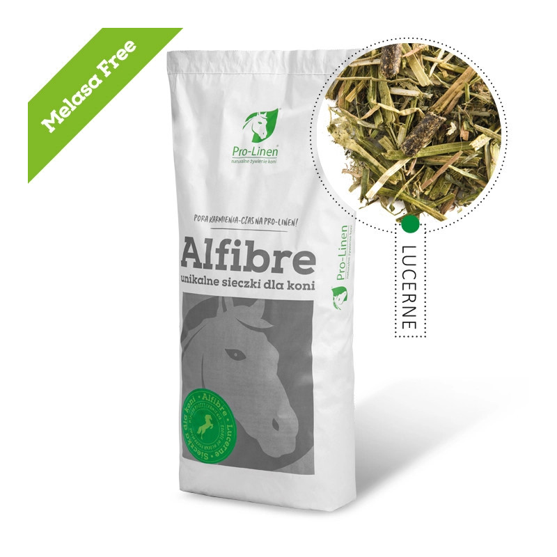 Pro-Linen® Alfibre Lucerne MELASA FREE™15 kg - naturalna, wolna od pyłu sieczka z lucerny bez melasy