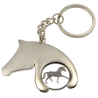 Breloczek HR końska głowa srebrny z żetonem